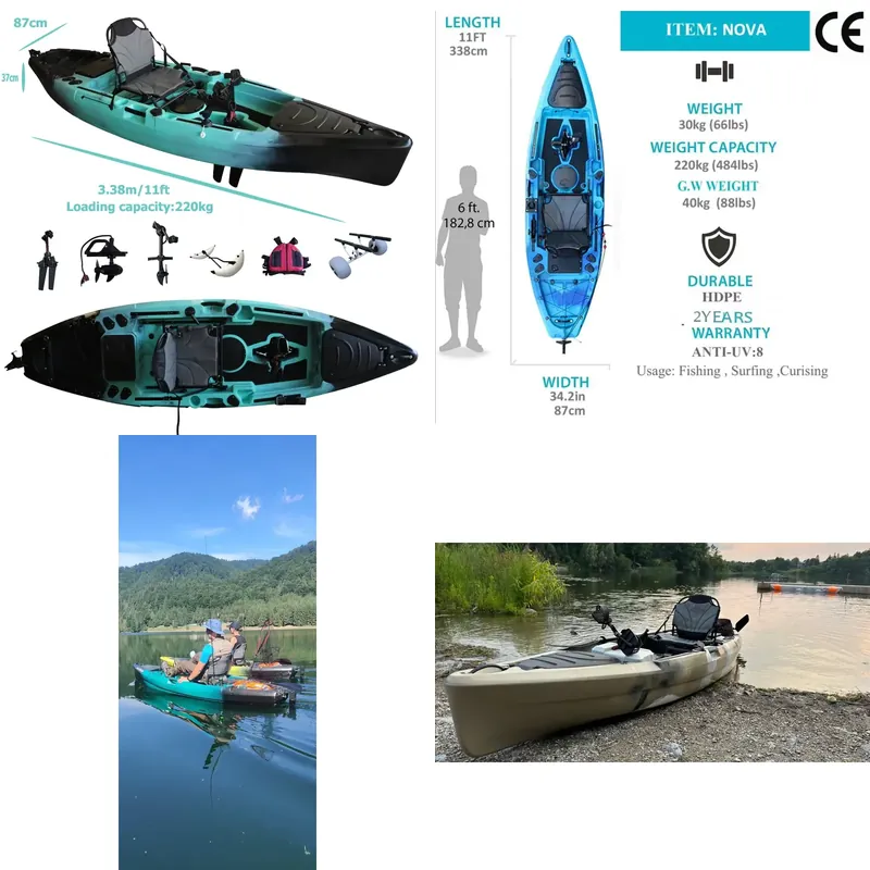 Fishing Kayak Sit In - Kayak a Pedali per Pesca 11ft